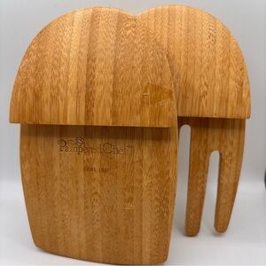 Pampered Chef Natural Bamboo Salad Servers